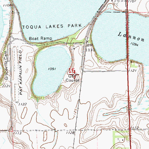 Topographic Map of Graceville Golf Club, MN