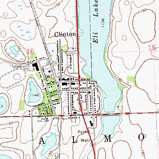 Topographic Map of Clinton Community Clinic, MN