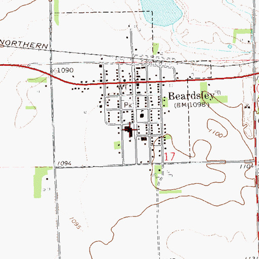 Topographic Map of CGB Elementary School, MN