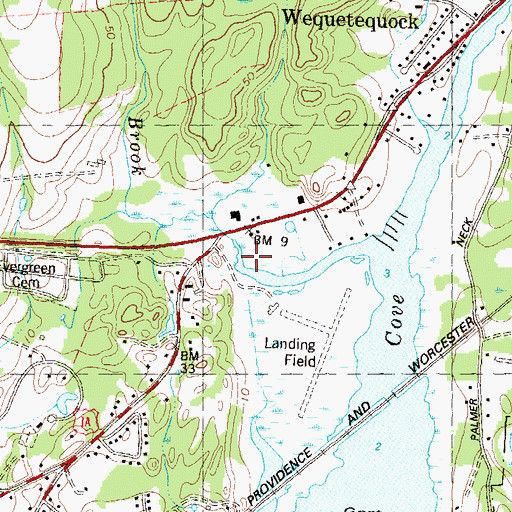 Topographic Map of Donahue Brook, CT