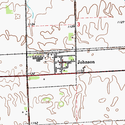 Topographic Map of Johnson Post Office, MN