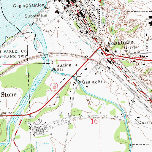 Topographic Map of State Line - Ortonville Wayside Park, MN