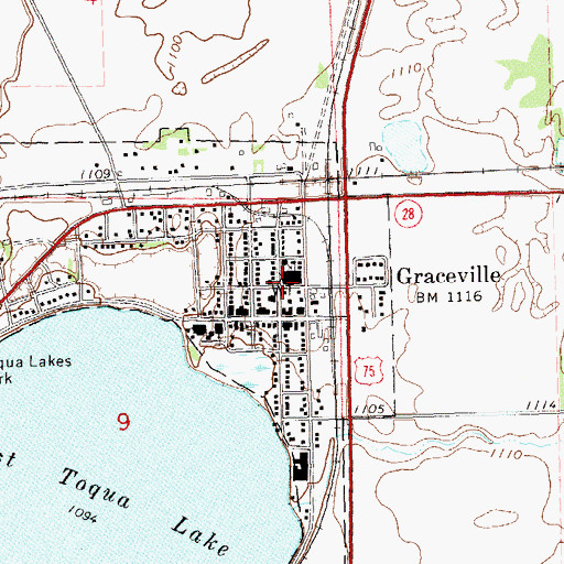 Topographic Map of Graceville Wayside Park, MN
