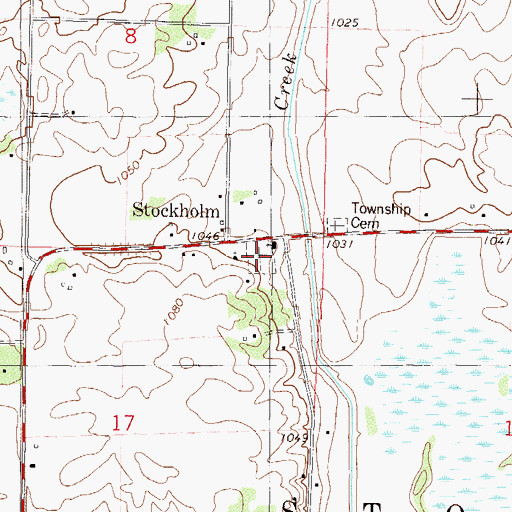 Topographic Map of Stockholm Evangelical Lutheran Church Cemetery, MN