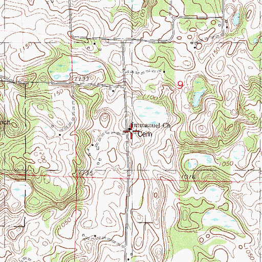 Topographic Map of Immanuel Cemetery, MN