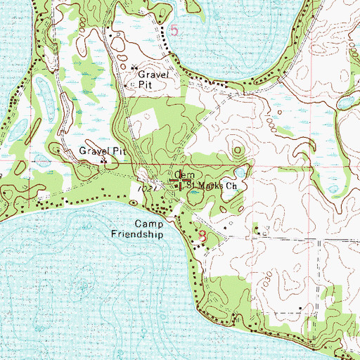 Topographic Map of Saint Mark's Cemetery, MN