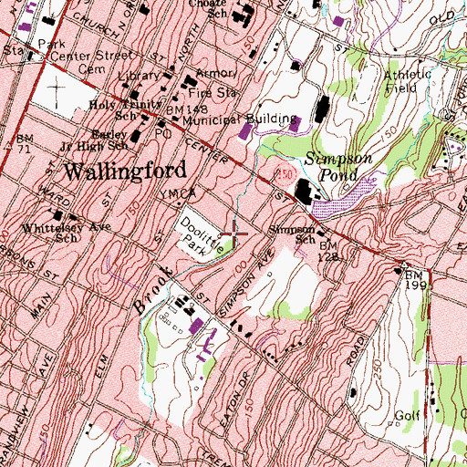 Topographic Map of Doolittle Park, CT
