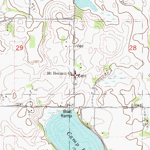 Topographic Map of Mount Herman Cemetery, MN