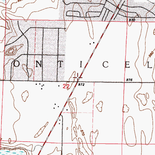 Topographic Map of Monticello Covenant Church, MN