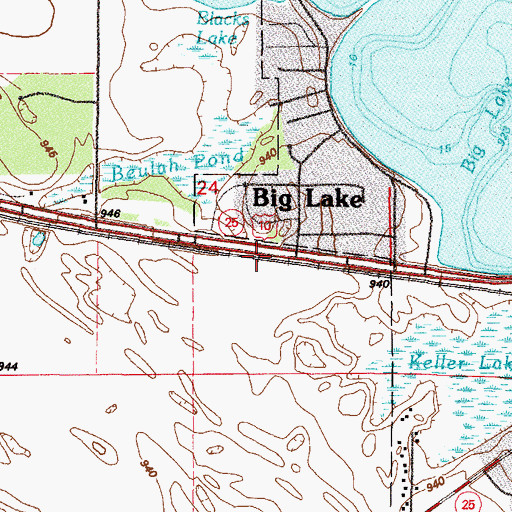Topographic Map of Faith Lutheran Church, MN