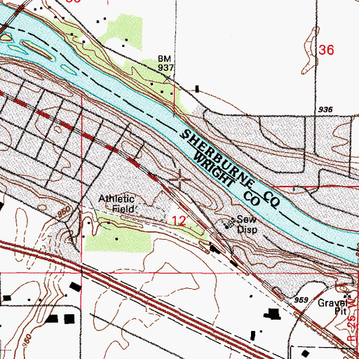 Topographic Map of CentraCare Health - Monticello, MN