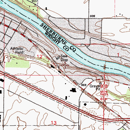 Topographic Map of Monticello Clinic, MN