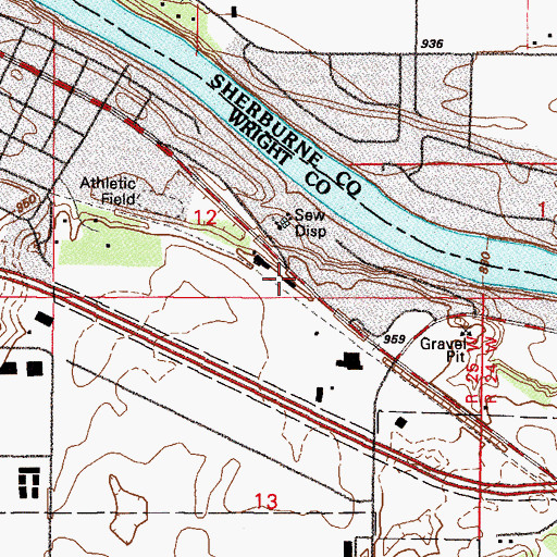 Topographic Map of Monticello - Big Lake Nursing Home, MN