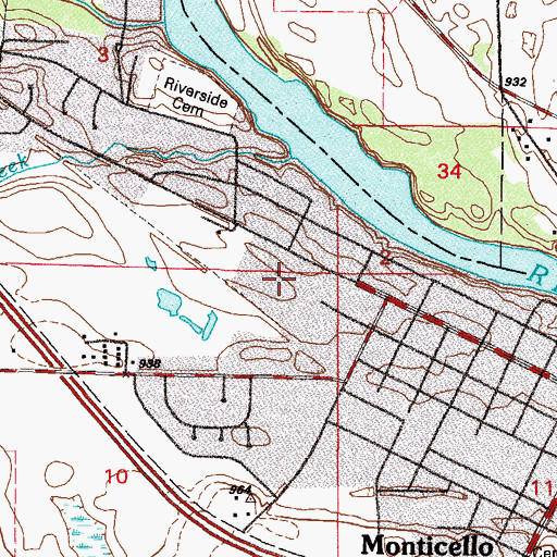 Topographic Map of Pinewood Elementary School, MN