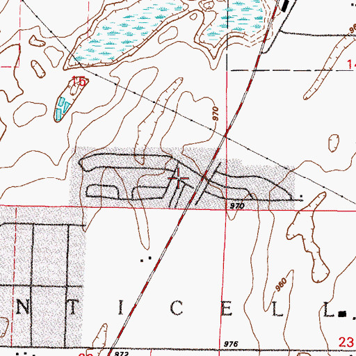 Topographic Map of Kjellbergs Mobile Home Park, MN