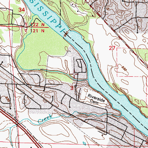 Topographic Map of West Side Mobile Home Park, MN