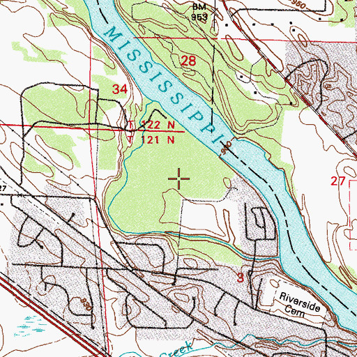 Topographic Map of River Terrace Mobile Home Park, MN