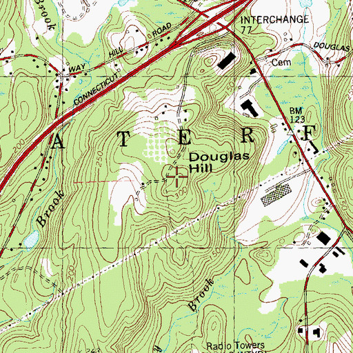 Topographic Map of Douglas Hill, CT