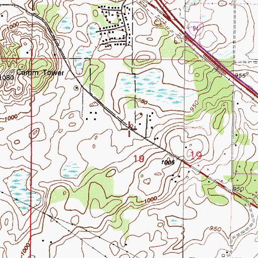 Topographic Map of Meadow Oak Park, MN