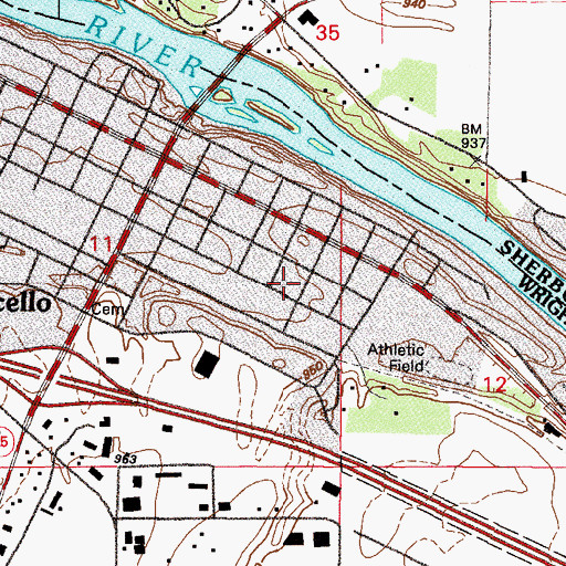 Topographic Map of Fourth Street Park, MN