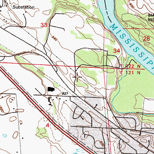 Topographic Map of Montissippi County Park, MN