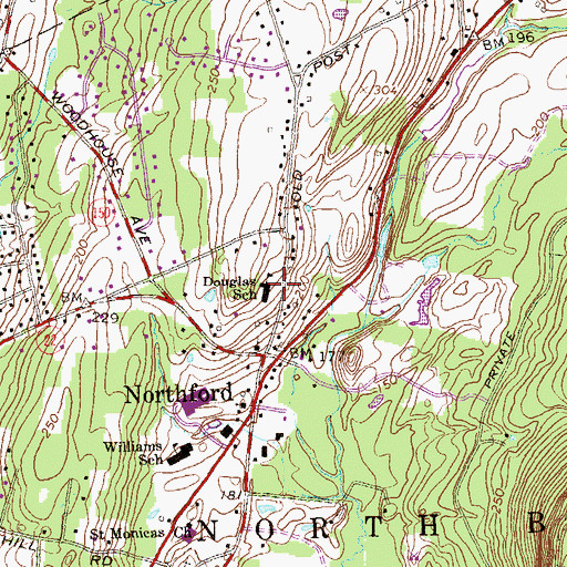 Topographic Map of Douglas School, CT