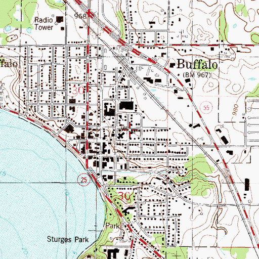 Topographic Map of Saint John's Lutheran Church, MN