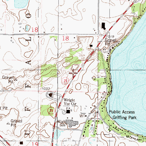 Topographic Map of Hosanna Lutheran Church, MN