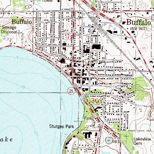 Topographic Map of Buffalo Foot Clinic, MN