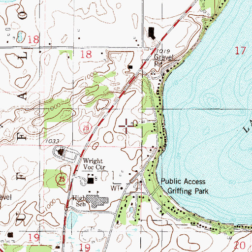 Topographic Map of Allina Medical Clinic at Buffalo, MN