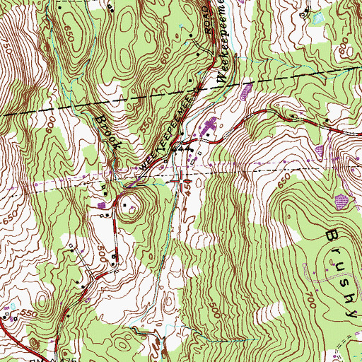 Topographic Map of Dowd Brook, CT