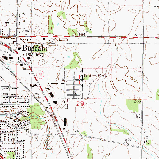 Topographic Map of Buffalo Manor East, MN
