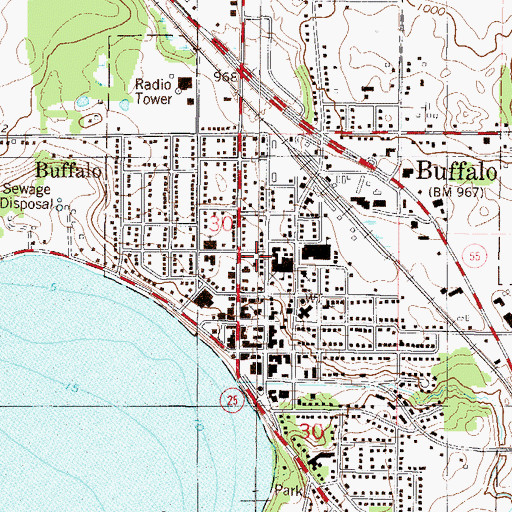 Topographic Map of Buffalo Police Department, MN