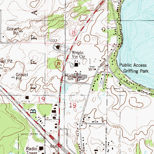 Topographic Map of Buffalo Community Middle School, MN