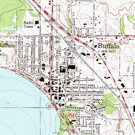 Topographic Map of Parkside Elementary School, MN