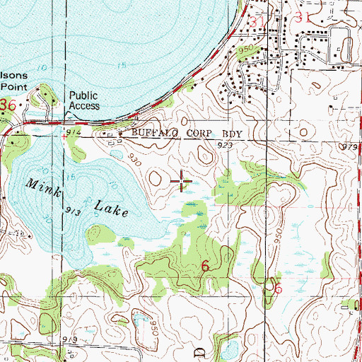 Topographic Map of Wild Marsh Golf Course, MN