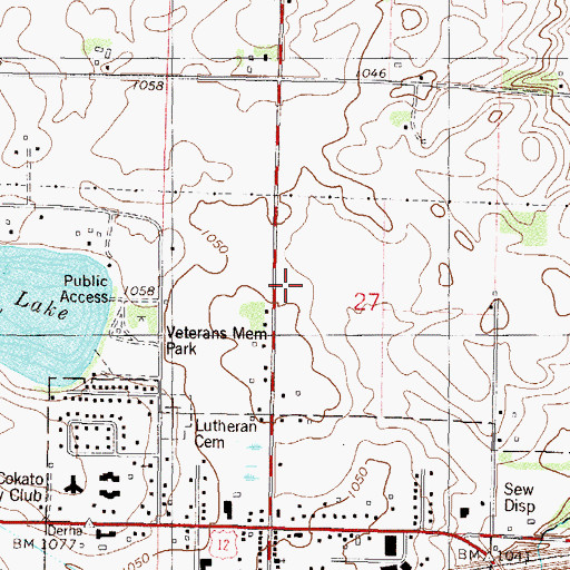 Topographic Map of Elim Mission Church, MN