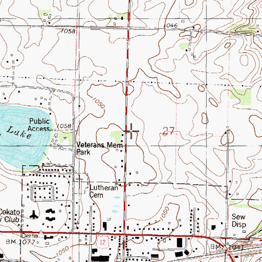 Topographic Map of First Baptist Church, MN