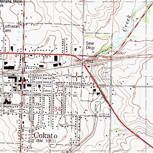 Topographic Map of Pleasant Terrace Mobile Home Park, MN
