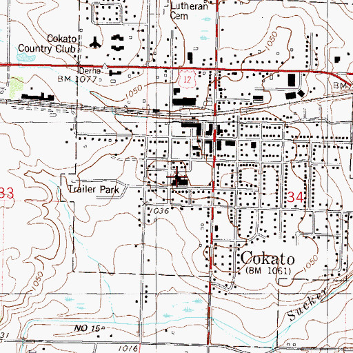 Topographic Map of Cokato Elementary School, MN