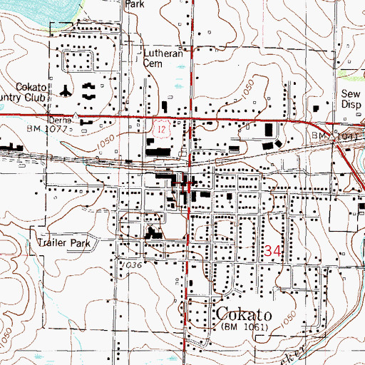 Topographic Map of Cokato Museum, MN