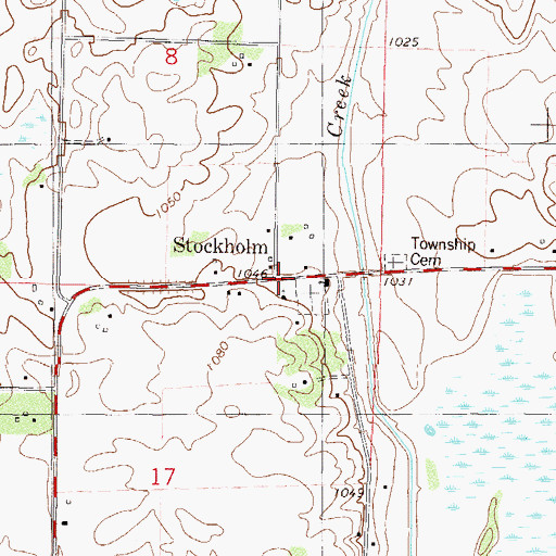 Topographic Map of Stockholm Post Office (historical), MN