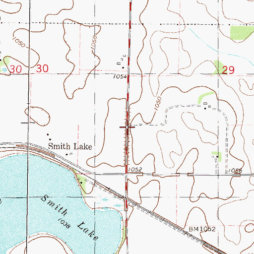 Topographic Map of Smith Lake Post Office (historical), MN