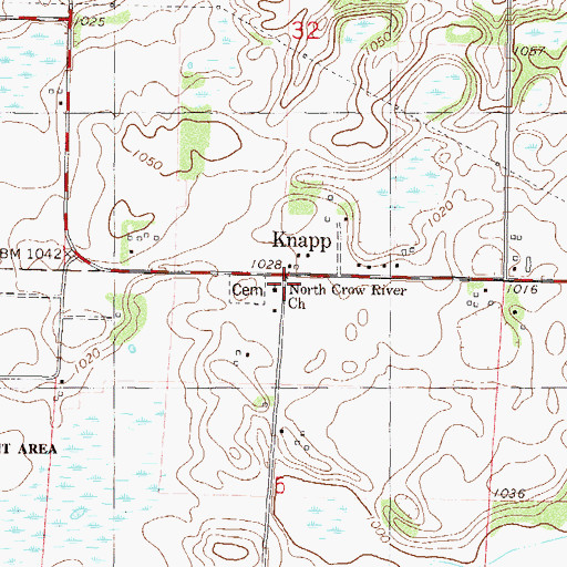 Topographic Map of Knapp Post Office (historical), MN