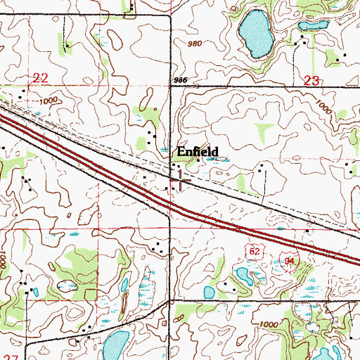 Topographic Map of Enfield Post Office (historical), MN