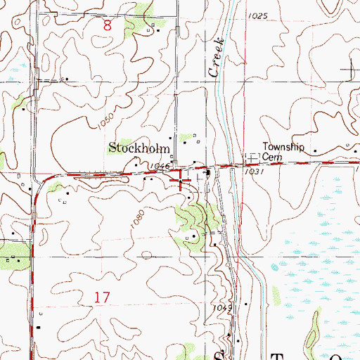 Topographic Map of Stockholm Lutheran Church, MN