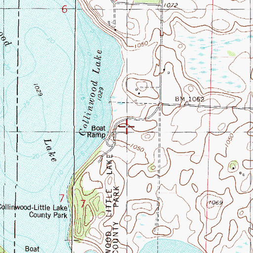 Topographic Map of Collinwood Regional Park Campground, MN