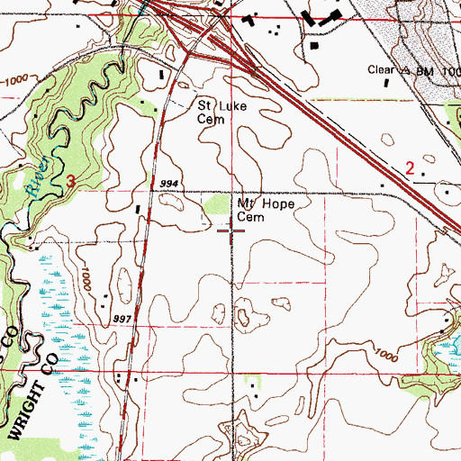 Topographic Map of Saint Luke's Catholic Church, MN