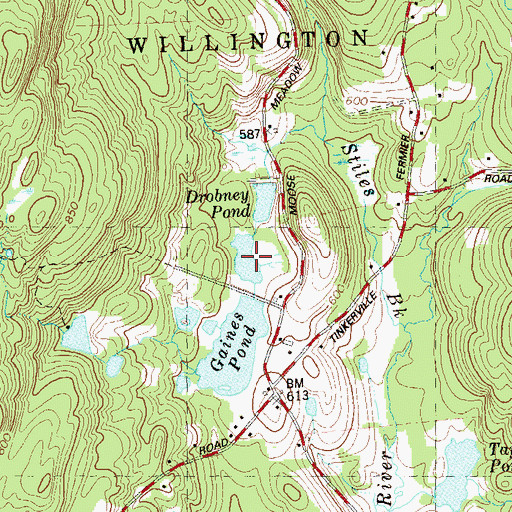 Topographic Map of Drobney Pond, CT