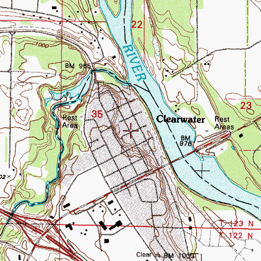 Topographic Map of Clearwater Medical Clinic, MN